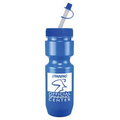 22 Oz Bike Bottle w/ Straw Tip Lid - Solid Colors